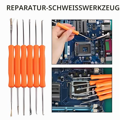 Circuit Board Welding Tool Set, 6-Piece PCB Metal Soldering Aid Repair Kit for Circuit Boards, Precise Welding Tool Set, Assist Tools for Repairing, Installing, Disassembling, Cleaning