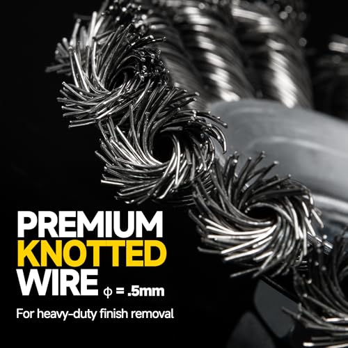 8 Pack 4 Inch Stainless Steel Wire Wheels for 4 1/2 Angle Grinder, Twist Knotted Wire Wheel Brush with 5/8" Thread Arbor for Removing Rust 8 Pcs 4" Wheel Brush