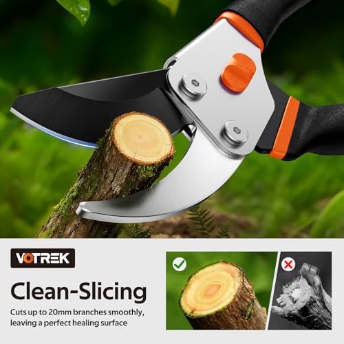 Professional 8.5”Garden Pruner with Jam-Proof Spring & Ever-Sharp SK5 Blade