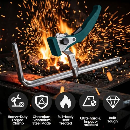 Housolution 2 Pack Quick Release Ratcheting Table Clamp, Track Saw F Clamps