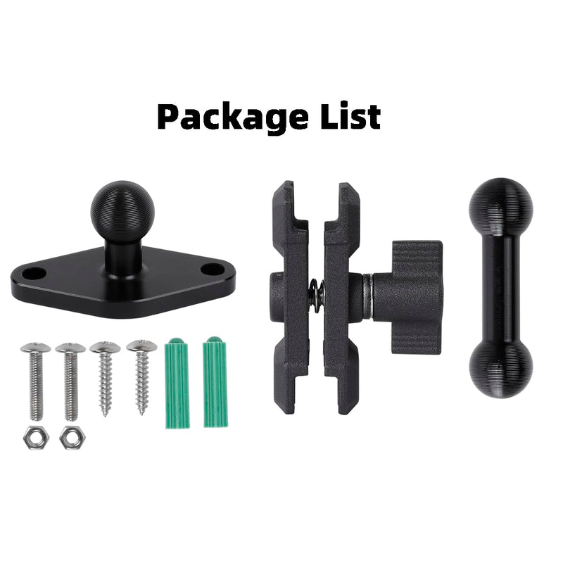 Aluminum AMPS to 17mm Ball Adapter with Extension Rod for Car Phone Holder, Drill Mount Ball Plate Base Meets Industry Standard AMPS Hole Pattern,Compatible with Garmin GPS Nuvi Dezl Drive Zumo RV