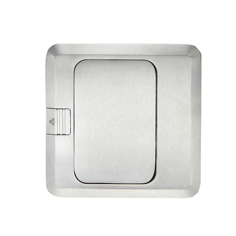 Pop Up Floor Electrical Outlet Kitchen Countertop Waterproof Sockets Pop Out Receptacle Stainless Steel Box Silver Cover with USB Chargers