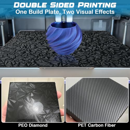 PEO PET Build Plate for QIDI Max4 390 x 390 mm, Smooth Max4 Printing Plate Double Sided Spring Steel Bed Plate for QIDI Max4 3D Printer Platforms