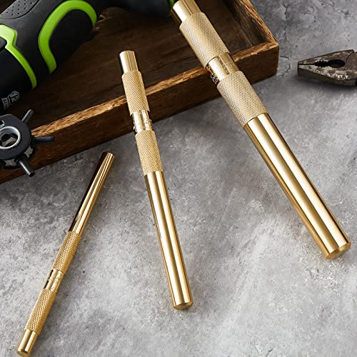 Funrous 3 Pcs Brass Punch Set Brass Drift Punch