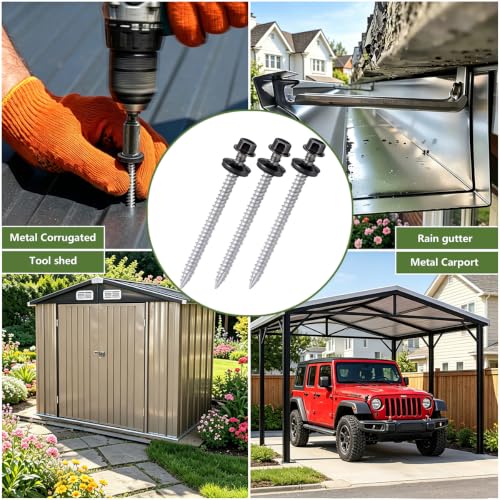 150Pcs Metal Roofing Screws #10x3 Waterproof Screws for Roof Repair #10x3" 150