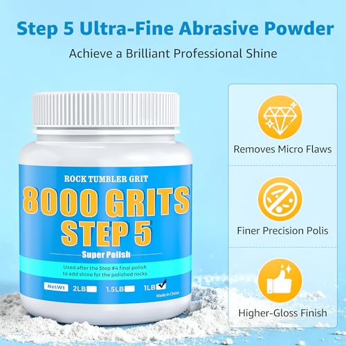 8000 & 12000 Grit Aluminum Oxide Rock Tumbler Polish Bundle