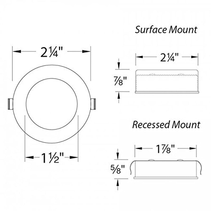 WAC Lighting HR-LED87-BN LED Round Button Lights, 3000K in Brushed Nickel Finish
