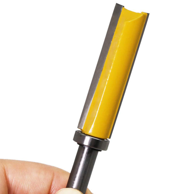 WSOOX 8 mm shaft professional flush cutter Expert for Wood (wood and laminate, Ø 14 mm, working length 50.8 mm, total length 91 mm, hand router accessories)