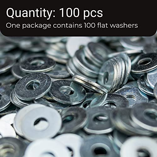 Bolt Dropper 5/8" Stainless Flat Washer (100 Pack), 1-1/2" OD 18-8 (304) Stainless Steel, Suitable for Factories Repair, Kitchens, Shops, and Outdoor Construction by Bolt Dropper 5/8" x 1-1/2" - 100 pcs