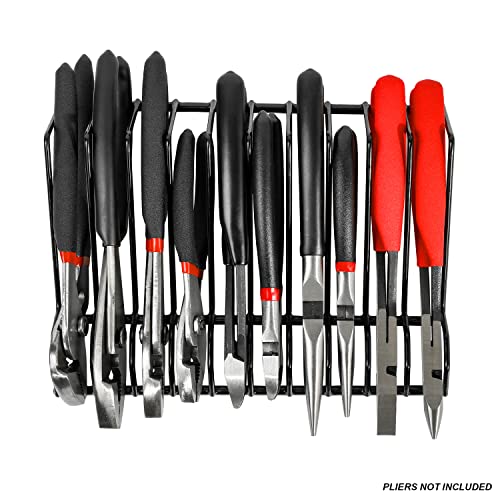 ARES 62004 2-Pc Black 10-Slot Plier Rack Set - Tool Drawer Organizer 2-Piece 10-Slot Plier Rack Set