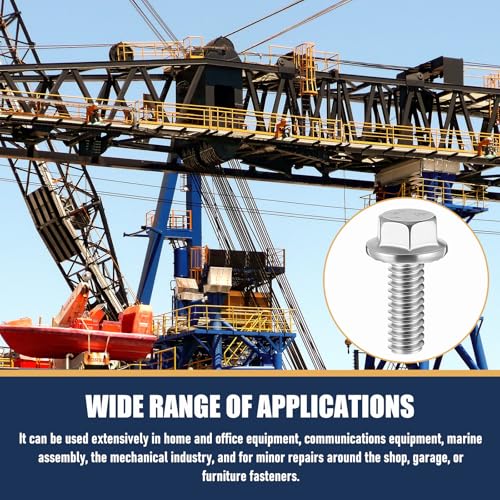 Zonon 50pcs 5/16-18 x 3/4 Inch 304 Stainless Steel Flanged Bolts, Silvery 5/16-18 x 3/4'' 50