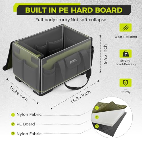 Ytonet Heavy Duty Tool Bag 16-Inch, 46 Pockets Electrician Tool Bag for men with Hard Bottom & Waterproof Pocket, 1680D Tear-Proof Toolbox Organizer