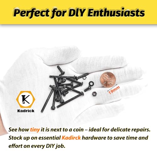 KADRICK 2240PCS M3 Screw Assortment,Hex Socket Button & Cap Head M3 Screws M3 2240Pcs 4-35mm