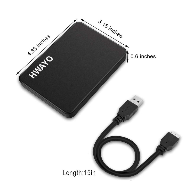 1TB Portable External Hard Drive Ultra Slim 2.5'' USB 3.0 HDD Storage for PC, Desktop, Laptop, MacBook, Chromebook, Xbox One 1TB Matte Black