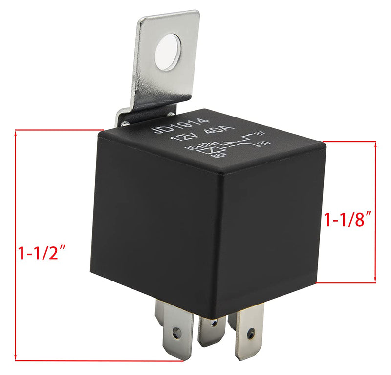 10 Pack 30/40 AMP Waterproof 5-Pin 12V Relay Switch （SPDT） for 12 Volt Automotive Marine Relays for Boats Auto Fan Cars