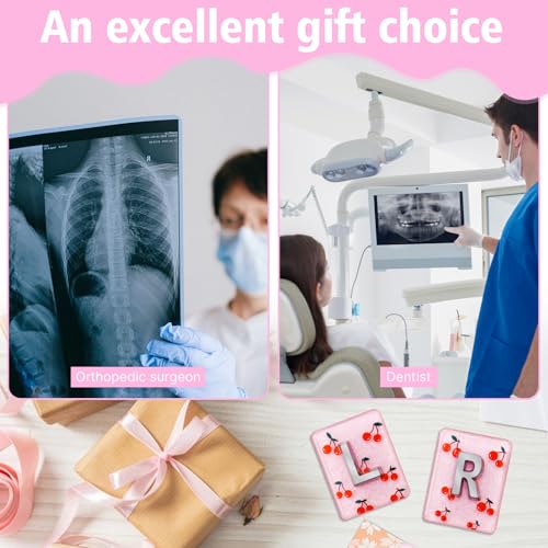 Pack of 2 L & R Cherry Pattern X-Ray Markers - Resin Radiology Marker with Adhesive Strips for Clear Left Right Labeling for Radiologists & MTR