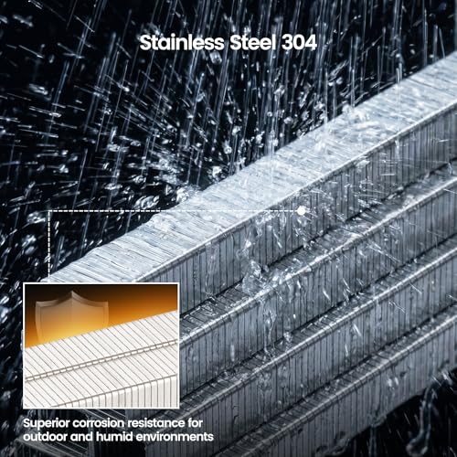 meite 1/2" Stainless Steel T-50 Staples - 1,512 Counts and Assorted 3 Sizes (1/4", 3/8", 1/2") Stainless Steel T-50 Staples - 2,520 Counts