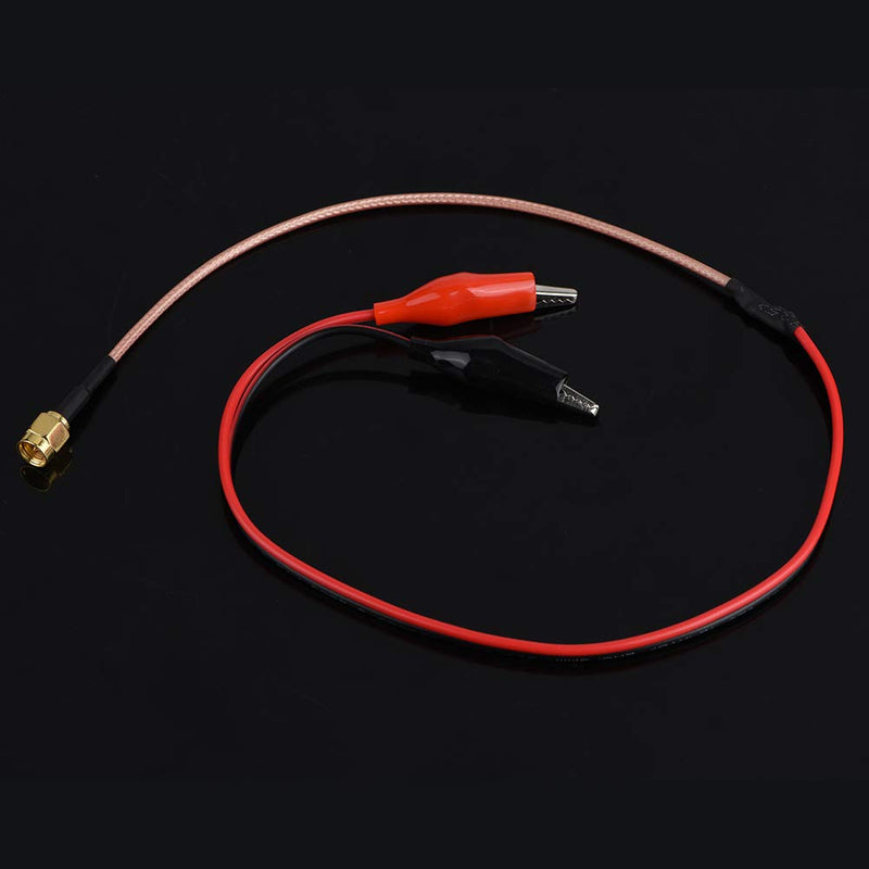Elprico High Frequency Interconnect Cable, 52cm Red Black Measurement Cable, Includes SMA RG316 High Temperature Cable 18AWG Silicone Wire and Alligator Clip