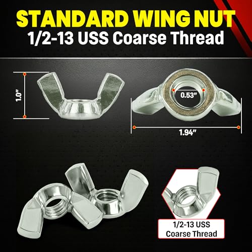Chenango Supply 1/2-13 Wing Nuts 304 Stainless Steel