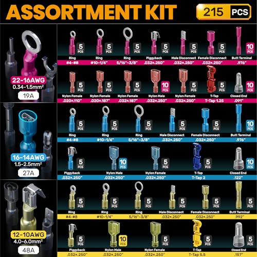 SOMELINE Crimping Tool Kit, 22-10 AWG, 36 Types Heat Shrink Wire Connectors 36 Types + 2 Tools