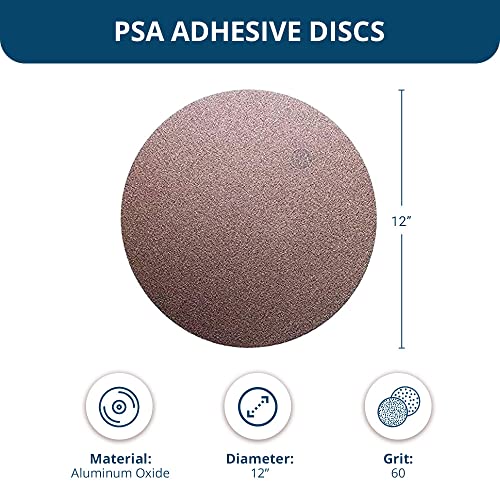 Benchmark Abrasives PSA Gold No Hole 12 Inch Sanding Discs Adhesive Back with Aluminum Oxide Grains Automotive Orbital Sander Sandpaper - 12 Inch Sanding Disc - Surface Blending (10 Pack), 60 Grit
