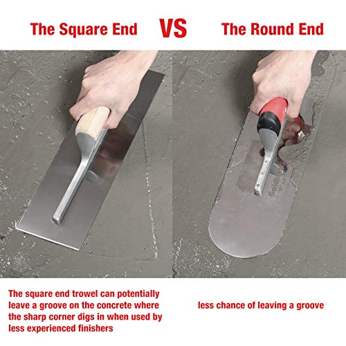 Goldblatt 2 Pieces Stainless Steel Pool Trowel for Concrete Finishing