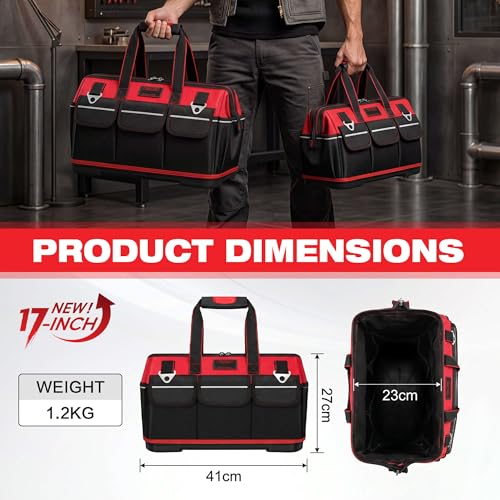 Thalirem 17-Inch Heavy-Duty Tool Bag with Multi-Pocket Organizer L