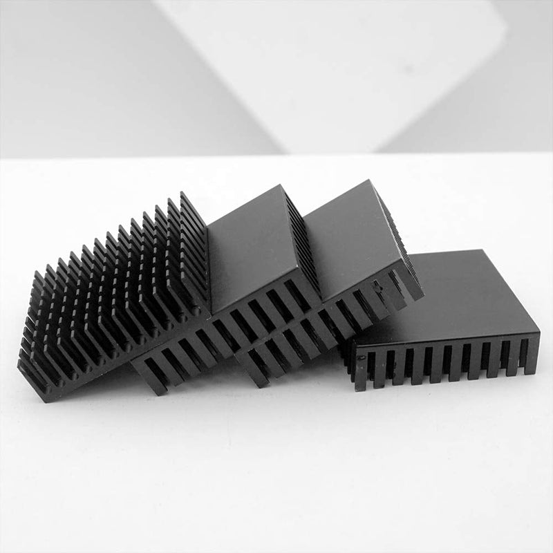 Tuloka Heat Sink with Thermal Conductive 4pcs Heatsink Aluminum Heat Sink Cooler Fin Heat Sink for High Power LED Amplifier Transistor, L40mm x W40mm x H11mm