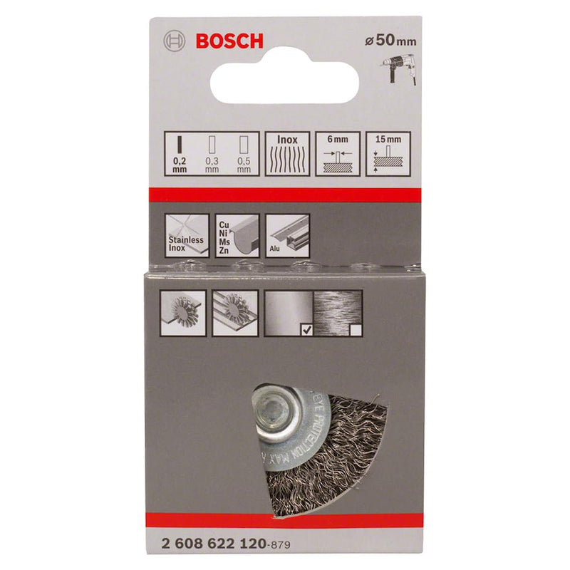 Bosch 2608622120 Wire Wheel, Silver, 50 mm