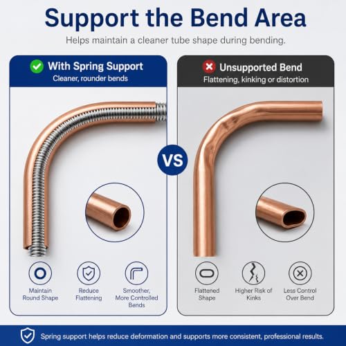 Copper Tubing Bender Set, 6 Internal Bending Springs, 43 in, 1/4-3/4 in OD