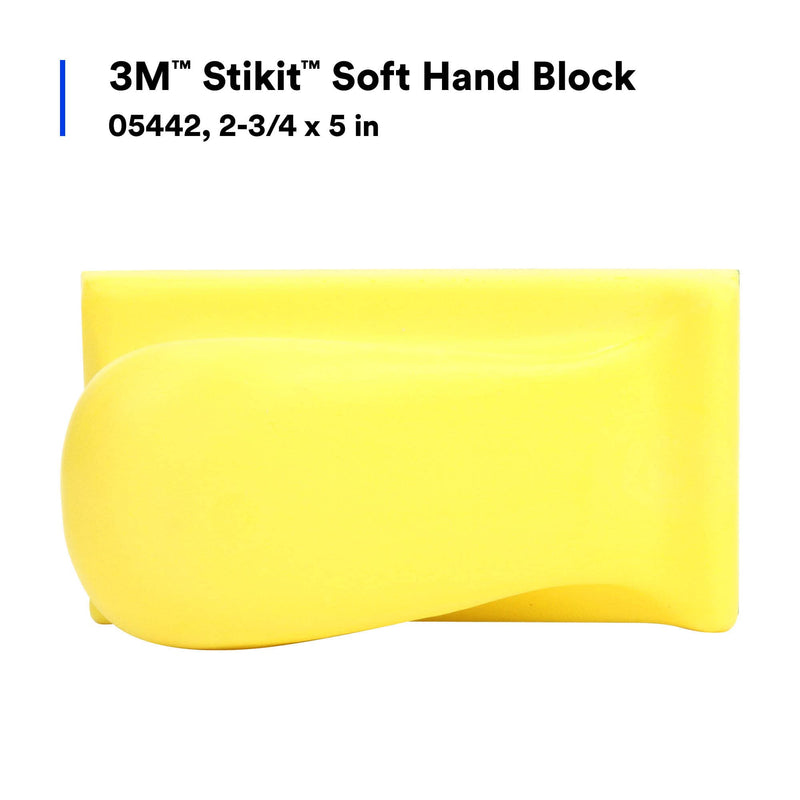 3M Stikit Soft Hand Block 05442, 2-3/4 in x 5 in, Vinyl Face For PSA Abrasives, Easy Grip, Yellow 1