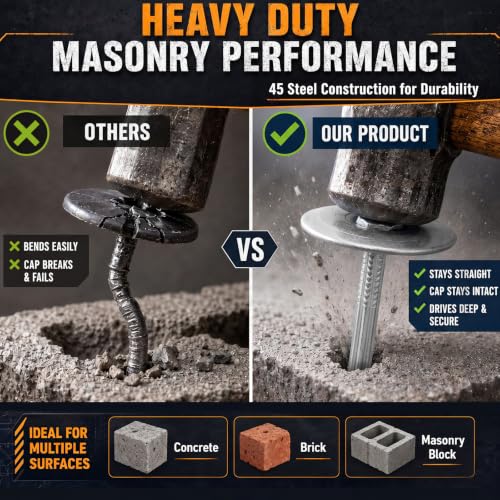 Moxweyeni 2 Pounds 1'' Metal Cap Nail Bulk Masonry Roofing Insulation Nail 1''