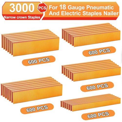 18 Gauge 1/4" Narrow Crown Staples,3000PCS Assembly---3000pcs