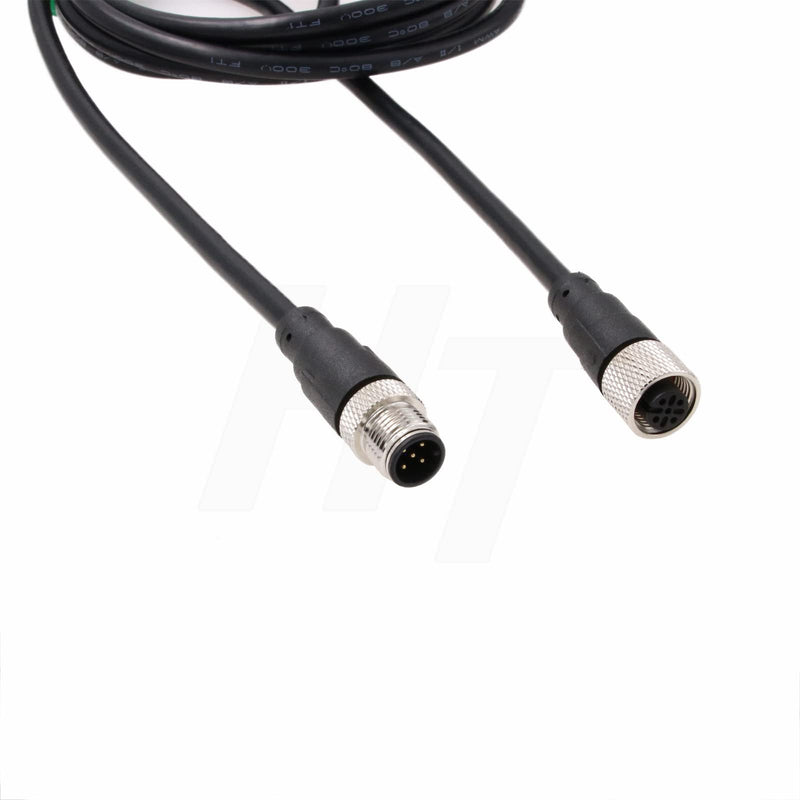HangTon M12 A Code 5 Pin Male Female Actuator Sensor Signal Shielded Cable for Industrial Controls Automation Device Network DeviceNet CANopen IO Link Profibus (5) 5.0 Meter