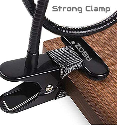 AGOZ Cell Phone Holder Gooseneck Mount, Lazy Clamp Clip Flexible Phone Stand for Office Desk Bed iPhone 16 Pro Max, iPhone 15 14 13 12 11, Samsung Galaxy S25, S25 Ultra, S24 S23 S22 A54 A14 A15 A16 Black