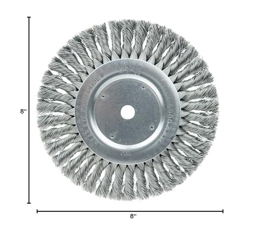 Weiler 08155 8" Standard Twist Knot Wire Wheel, .023" Steel Fill, 5/8" Arbor Hole, Made in the USA 0.023" Wire Size Pack of 1