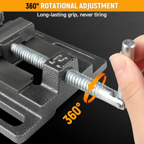 Hoteche Vices for Drill Press American 3 Inch Bench Vise Heavy Duty Drill Press Vise Clamp with 3.2 Inch Jaw Opening and 3.1 Inch Jaw Width Ideal for Drill Press Table Precision Work Clamp