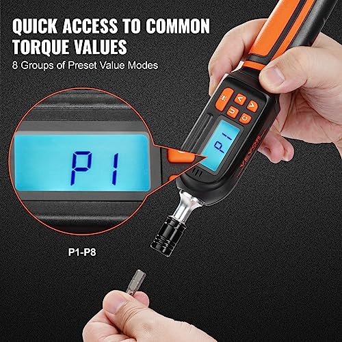 VEVOR Digital Torque Screwdriver, 1/4" Drive Screwdriver Torque Wrench, Electrician Torque Screwdriver with LCD, 2.65-70.67 in-lbs Torque Range, 0.01 N.m Increment Torque Screwdriver with Bits & Case Ultra 2.65-70.67 in-lb