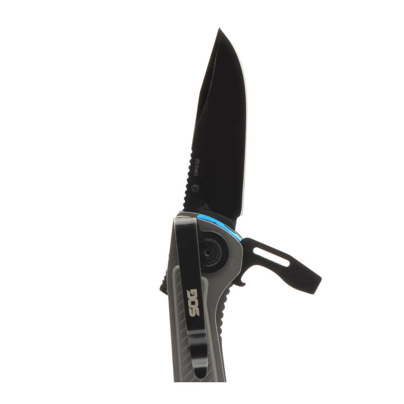 SOG Everyday Daily Solution EDC Flash MT Multi-Tool with CRYO D2 Steel Compact Pocket Size, 7 Tools, Stainless-Steel Housing, Urban Gray & Cyan One Size