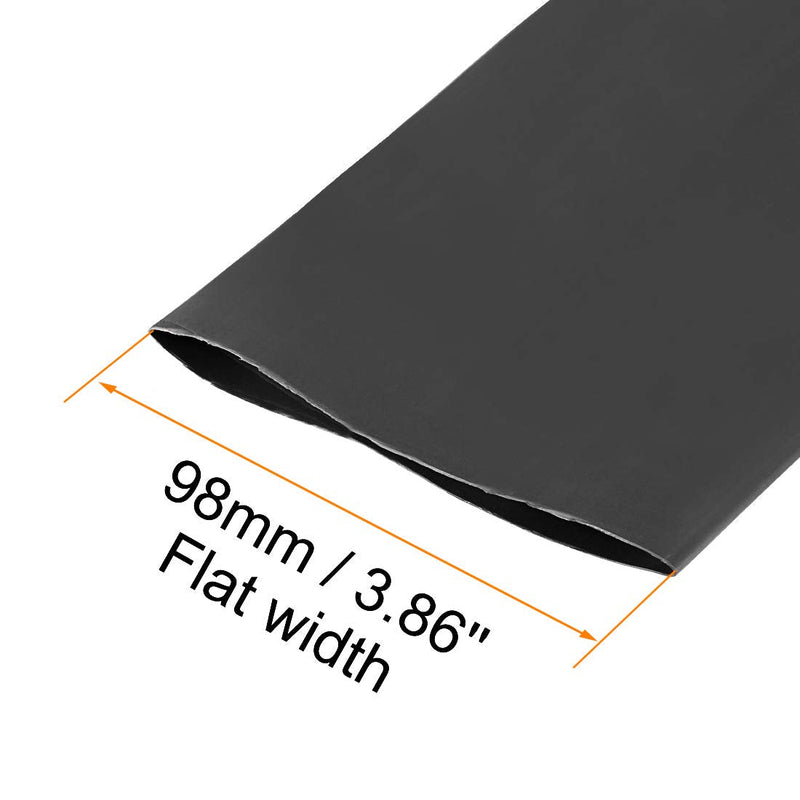 sourcing map heat shrink tubing 60mm dia. 98mm flat width 2:1 ratio cable sleeve 1m black