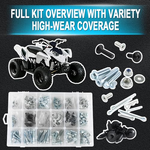 260PCS Bolts Fastener Kit for Polaris Predator 50/500/90 Outlaw & Predator for Polaris Outlaw 110/450/50/500/525/70/90 Fits Fenders Frame Engine Plastics – Replace OEM ATV Hardware