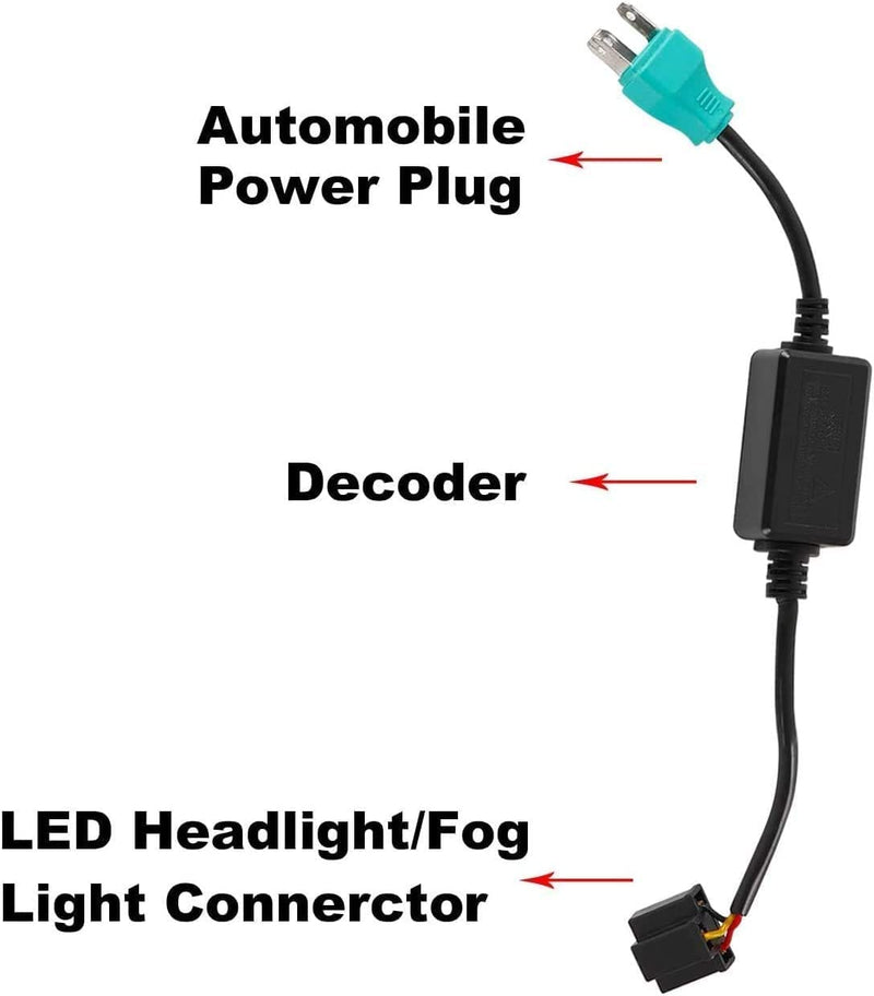 YEEGO DIRECT H4 HB2 9003 LED Headlight Decoder Anti-Flicker Harness Error Free Resistor Wiring Canbus Adapter Flash Warning Canceller Capacitor for Wrangler JK JL TJ LJ (2 Pack)