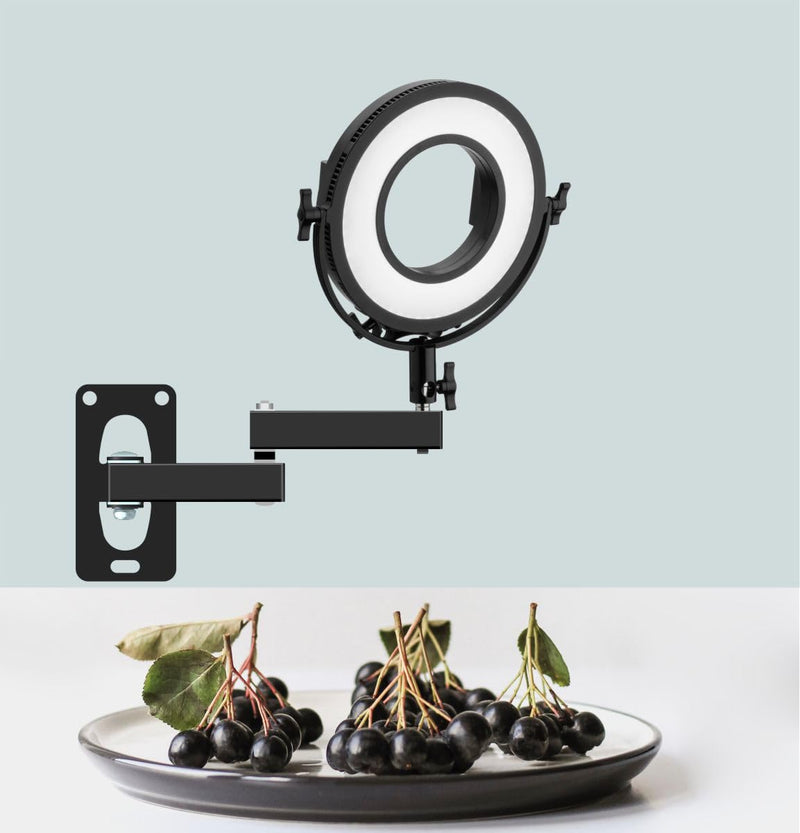 Photographic Wall Mounting Boom Arm Stand: Fold Extend Adjustable 12in Long Bracket,Heavy Duty Wall Mount,Multi Angle,for Photography Strobe Light Monolight,Softbox,Ring Light,Live Broadcast