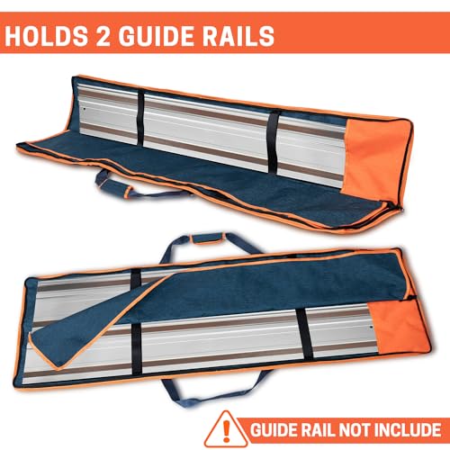 Premium Guide Rail Bag, Double Side Track Saw Bag, Protective Carrying Case for 55-60 Inch Guide Rail Tracks Blue