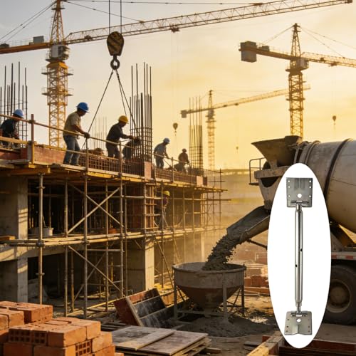 Adjustable Wall Brace，Concrete Turnbuckle Form Aligner，Secure Column & Wall Form Support，Kick Brace for Concrete Forms， Fast Bracing & Alignment，Ends Swivel 180 Degrees (14" - 25" Length)