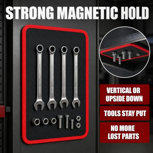 TRULYWIN 4-Pack Magnetic Parts Holder Mat with Pickup Pen & Mirror