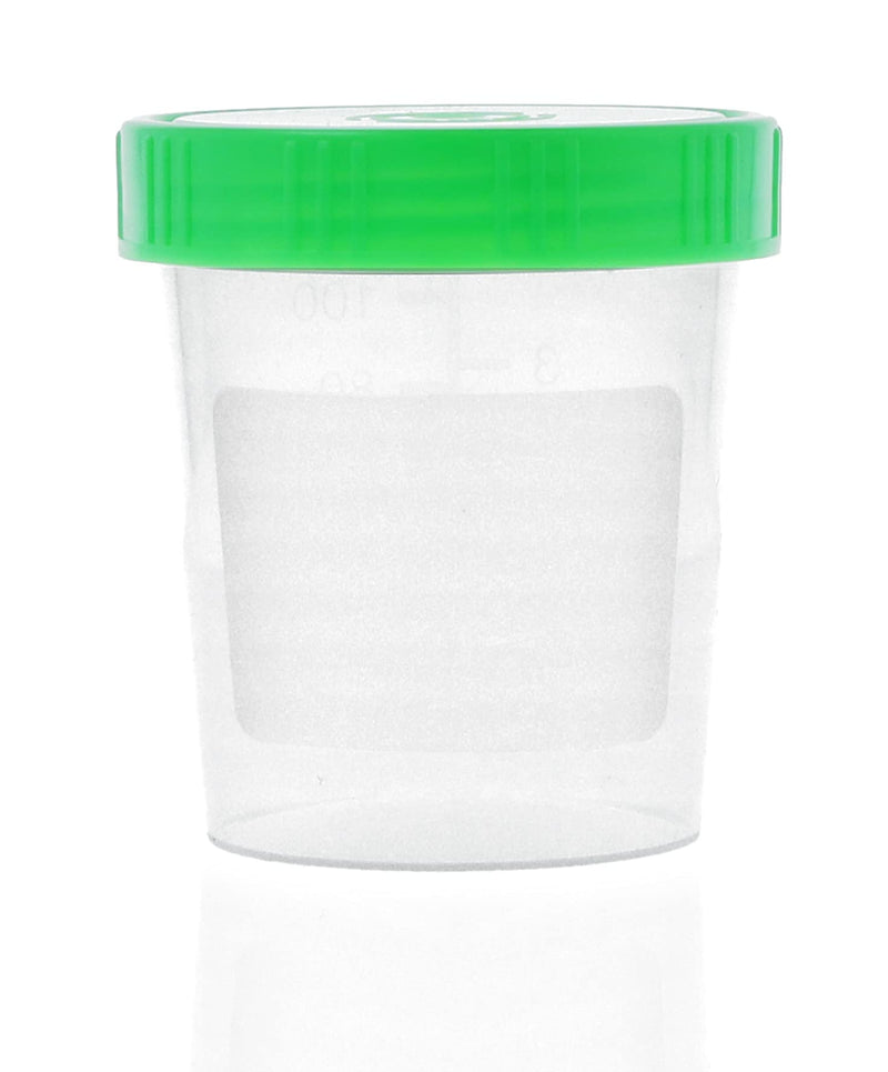Horn Medical urine cup/sample cup with screw cap, 125ml capacity, measurement table up to 100ml/3oz, can be labeled (10 pieces) 10