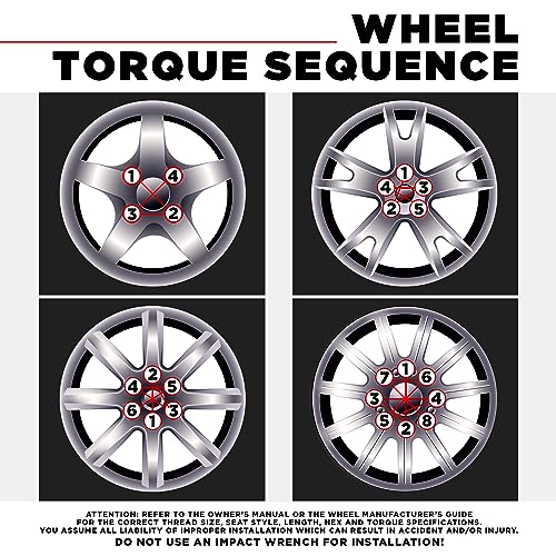 White Knight 778204 Chrome 1/2"-20 Cragar Standard Mag Style Wheel Installation Kit, 16 Lugs with Washers and Lock Set (Random Lock Pattern)