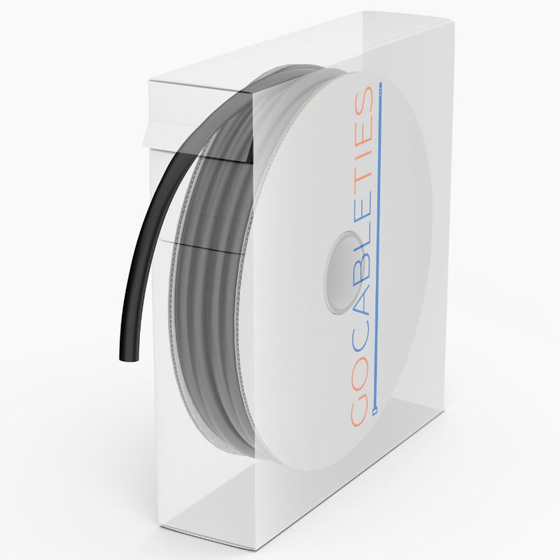 Gocableties - High quality heat shrink tubing black - 6.4 mm x 9 m - shrink ratio 2:1 - waterproof heat shrink tubing for cable insulation, marking, cable bundling and repairs