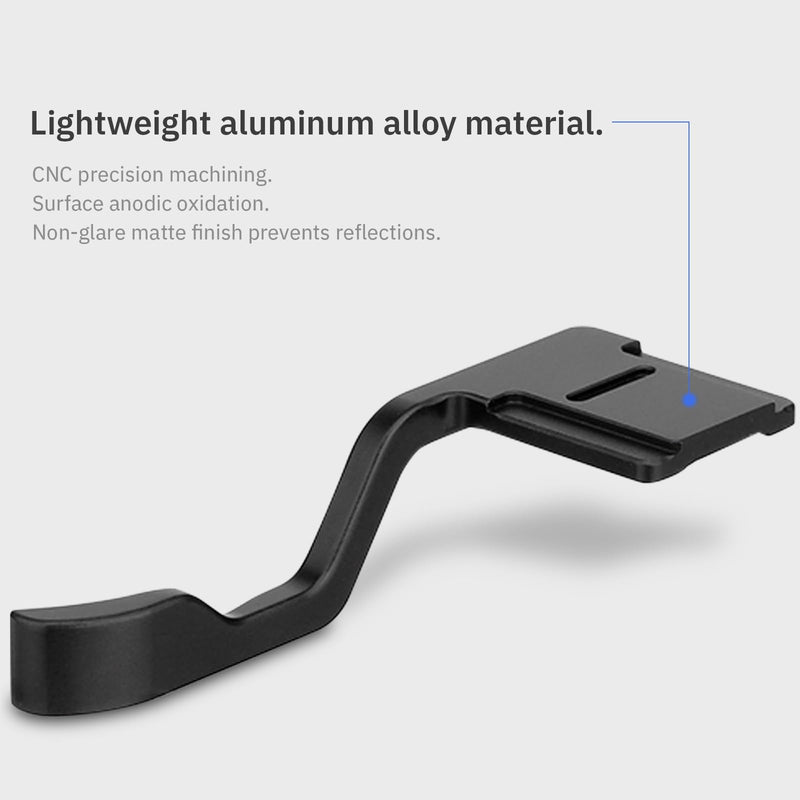 Haoge THB-XT30B Metal Hot Shoe Thumb Up Rest Hand Grip for Fujifilm XT50 Fuji X-T10 X-T20 X-T30 XT10 XT20 XT30 II Camera Black